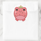 niedlicher Erdbeerfrosch Runder Aufkleber (Tasche)