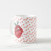 Niedlicher Erdbeerhandschuh Cartoon Kaffeetasse (Vorderseite Links)