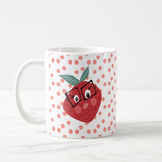 Niedlicher Erdbeerhandschuh Cartoon Kaffeetasse (Links)