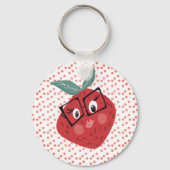 Niedlicher Erdbeerhandzug Cartoon Doodle Hintern Schlüsselanhänger (Vorderseite)