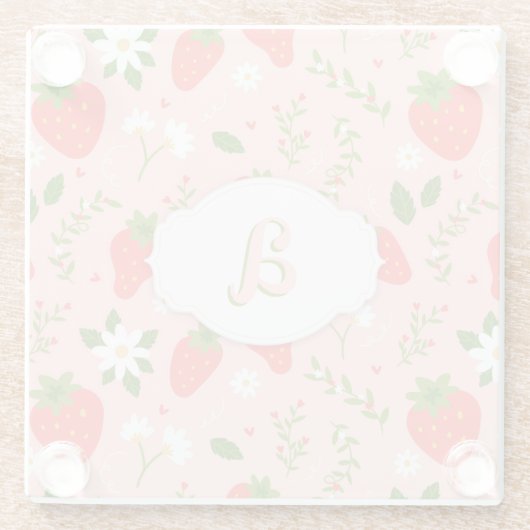 Niedlicher Erdbeermuster Untersetzer (Rückseite)