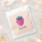 Niedlicher Erdbeerobst Individuelle Name Geschenktütchen (Ausgeschnitten)