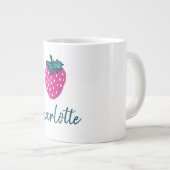 Niedlicher Erdbeerobst Individuelle Name Jumbo-Tasse (Vorderseite Rechts)