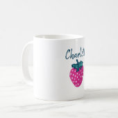 Niedlicher Erdbeerobst Individuelle Name Kaffeetasse (Vorderseite Links)