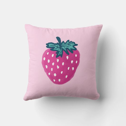 Niedlicher Erdbeerobst Individuelle Name Kissen (Rückseite)