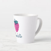 Niedlicher Erdbeerobst Individuelle Name Milchtasse (Rechte Ecke)