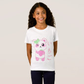 Niedlicher Erdbeerrosa Kawaii Pandabärnjapaner T-Shirt (Vorne ganz)
