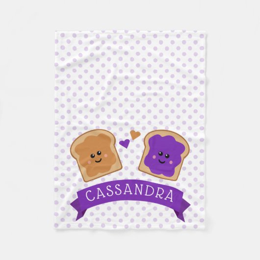 Niedlicher Erdnussbutter und Gelee Fleecedecke (Vorderseite)