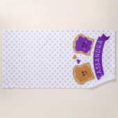 Niedlicher Erdnussbutter und Gelee Strandtuch (Vorderseite)