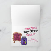 Niedlicher Erdnussbutter und Jelly Valentine Feiertagskarte (Innenseite)