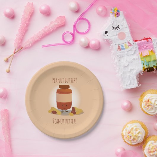 Niedlicher Erdnussbutterfass| Papierplatte Pappteller (Party)