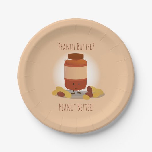 Niedlicher Erdnussbutterfass| Papierplatte Pappteller (Vorderseite)