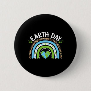 Niedlicher Erdtag Regenbogen Planet Natur Lover Fr Button