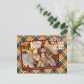 Niedlicher Erntedank auf der Karierten Urlaubskart Postkarte (Stehend Vorderseite)