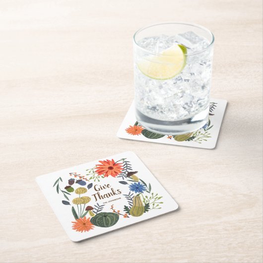 Niedlicher Erntedank Blumenpilzfall Rechteckiger Pappuntersetzer (Vor Ort)