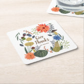 Niedlicher Erntedank Blumenpilzfall Rechteckiger Pappuntersetzer (angewinkelt)