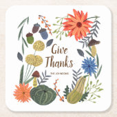 Niedlicher Erntedank Blumenpilzfall Rechteckiger Pappuntersetzer (Vorderseite)