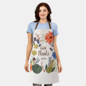 Niedlicher Erntedank Blumenpilzfall Schürze (Getragen)