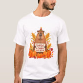Niedlicher Erntedank Capybara "Cappy Ever After" T-Shirt (Vorderseite)