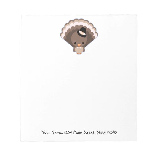 Niedlicher Erntedank der Türkei Notizblock (Vorderseite)