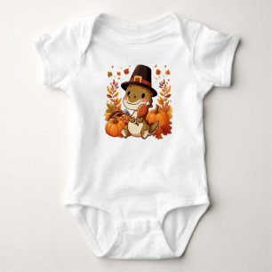 Niedlicher Erntedank Dinosaurier Baby Strampler
