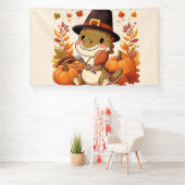Niedlicher Erntedank Dinosaurier Banner (Insitu)