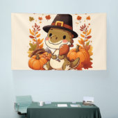 Niedlicher Erntedank Dinosaurier Banner (Messe)