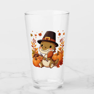 Niedlicher Erntedank Dinosaurier Glas