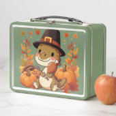 Niedlicher Erntedank Dinosaurier Metall Brotdose (Beispiel)