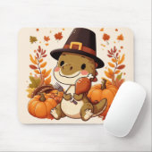 Niedlicher Erntedank Dinosaurier Mousepad (Mit Mouse)