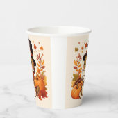 Niedlicher Erntedank Dinosaurier Pappbecher (Links)