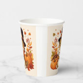 Niedlicher Erntedank Dinosaurier Pappbecher (Rechts)