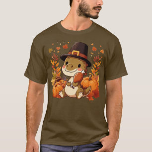 Niedlicher Erntedank Dinosaurier T-Shirt
