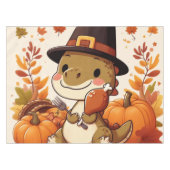 Niedlicher Erntedank Dinosaurier Tischdecke (Vorderseite (Horizontal))