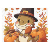 Niedlicher Erntedank Dinosaurier Tischdecke (Vorderseite (Horizontal))