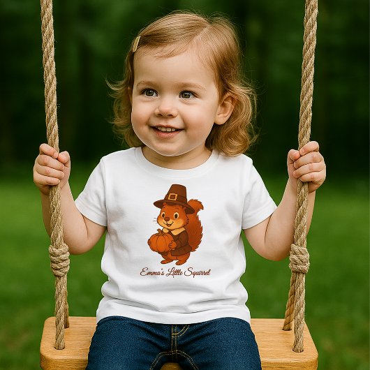 niedlicher Erntedank-Eichhörnchen Baby T-shirt