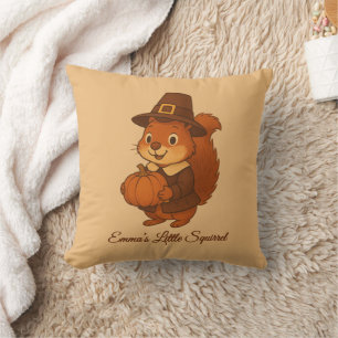 niedlicher Erntedank-Eichhörnchen Kissen