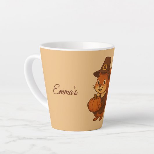 niedlicher Erntedank-Eichhörnchen Milchtasse (Linke Ecke)