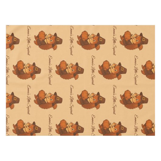 niedlicher Erntedank-Eichhörnchen Tischdecke (Vorderseite (Horizontal))