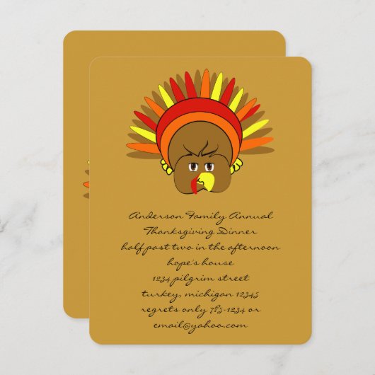 Niedlicher Erntedank Einladung (Vorne/Hinten)