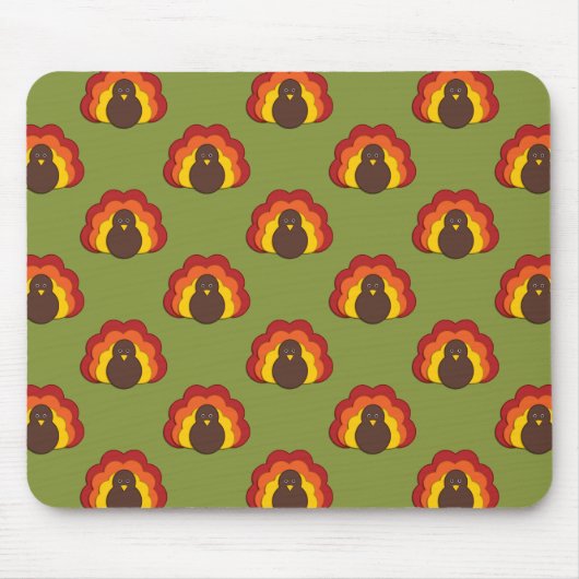 Niedlicher Erntedank Fall Türkei Muster Mousepad (Vorne)