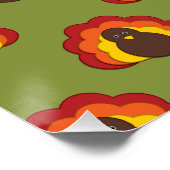Niedlicher Erntedank Fall Türkei Muster Poster (Ecke)