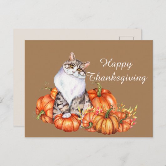 niedlicher Erntedank Feiertagspostkarte (Vorne/Hinten)