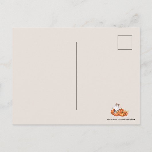 niedlicher Erntedank Feiertagspostkarte (Rückseite)