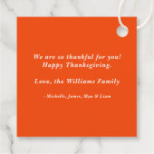 Niedlicher Erntedank Freundschaft Grüße Leckerei Geschenkanhänger (Rückseite)