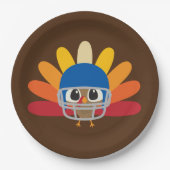 Niedlicher Erntedank Fußball-Truthahn - Nachricht Pappteller (Vorderseite)