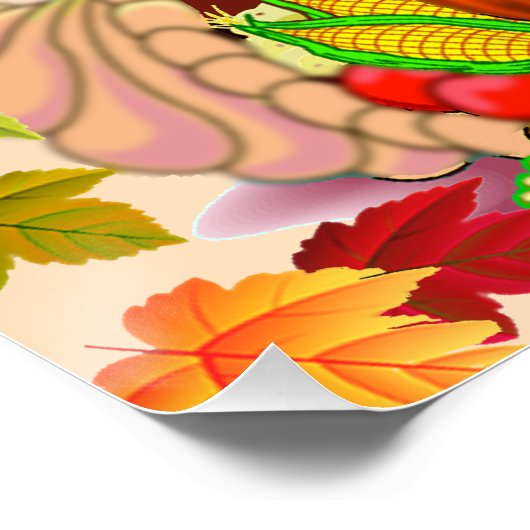 Niedlicher Erntedank Gnome & Horn von Plenty Poster (Ecke)