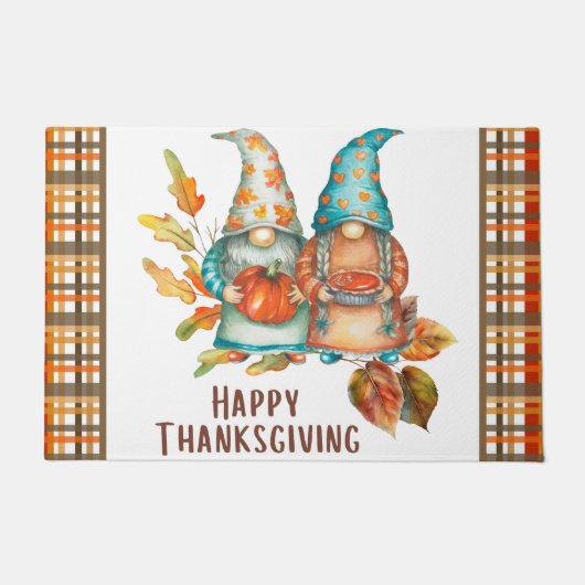 Niedlicher Erntedank Gnomes Fußmatte (Vorderseite)