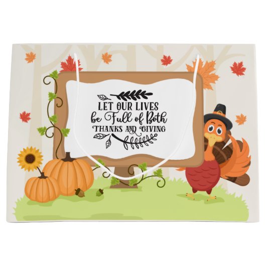 niedlicher Erntedank Große Geschenktüte (Vorderseite)