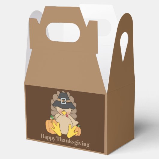 Niedlicher Erntedank Holiday Trukey Namensnachrich Geschenkschachtel (Geöffnet)